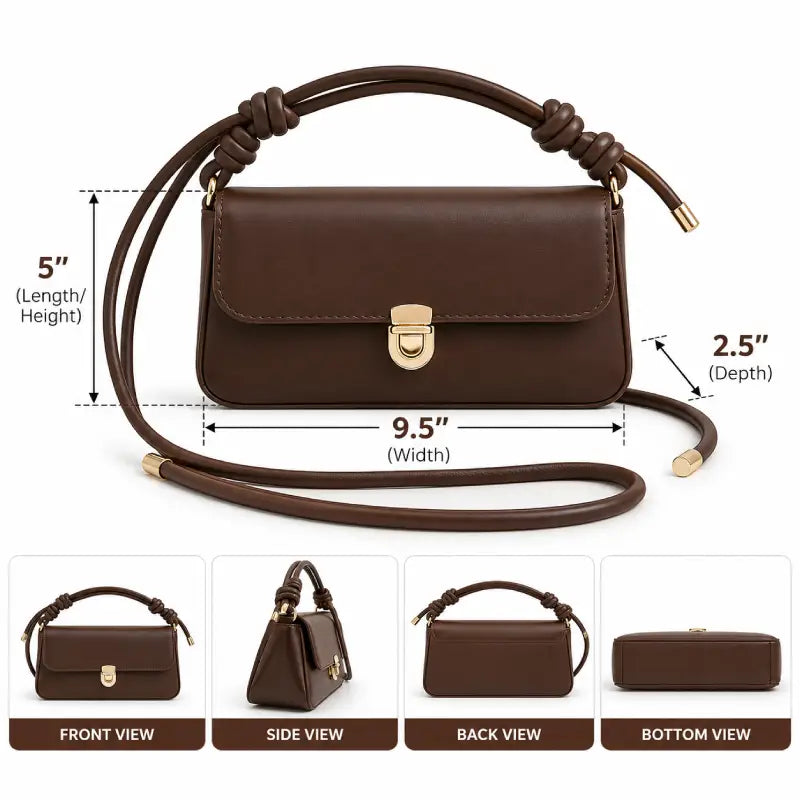 SWINE Leather Crossbody Bag for Women | Compact Everyday Handbag bag size and dimensions
