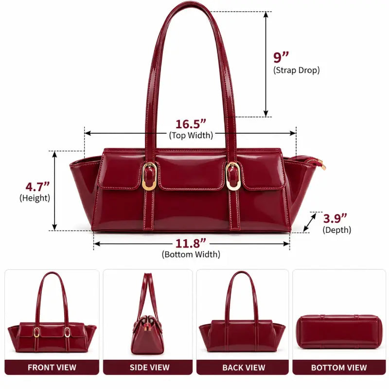 Aveline PU Leather Shoulder Bag for Women | Elegant Everyday Handbag bag size and dimensions